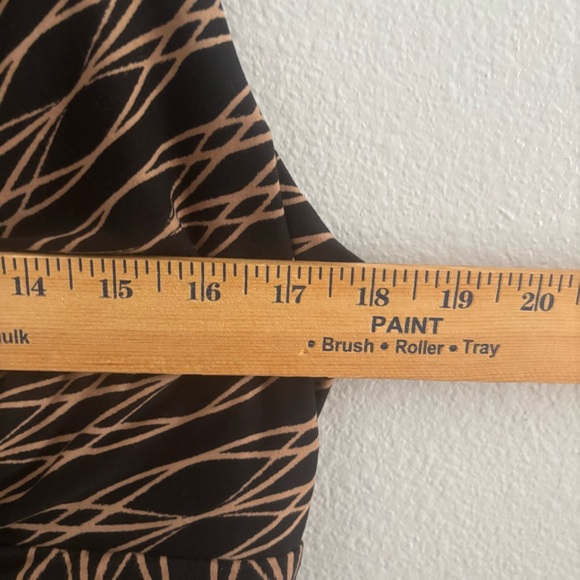 Soma Black & Beige Geometric Maxi Dress Size Large Boho Racerback Stretch - Picture 11 of 12